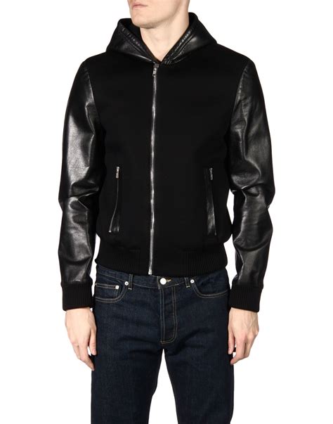 givenchy knitwear with leather|Givenchy leather jacket men.